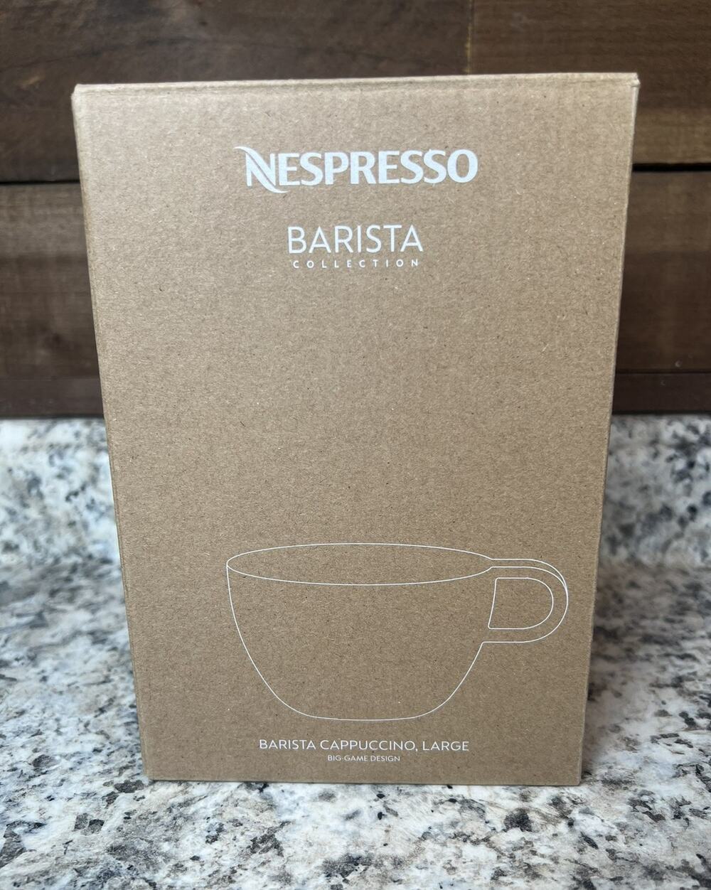 Nespresso Barista Collection Cappuccino Cups Size Large Set of 2 Gray Greige
